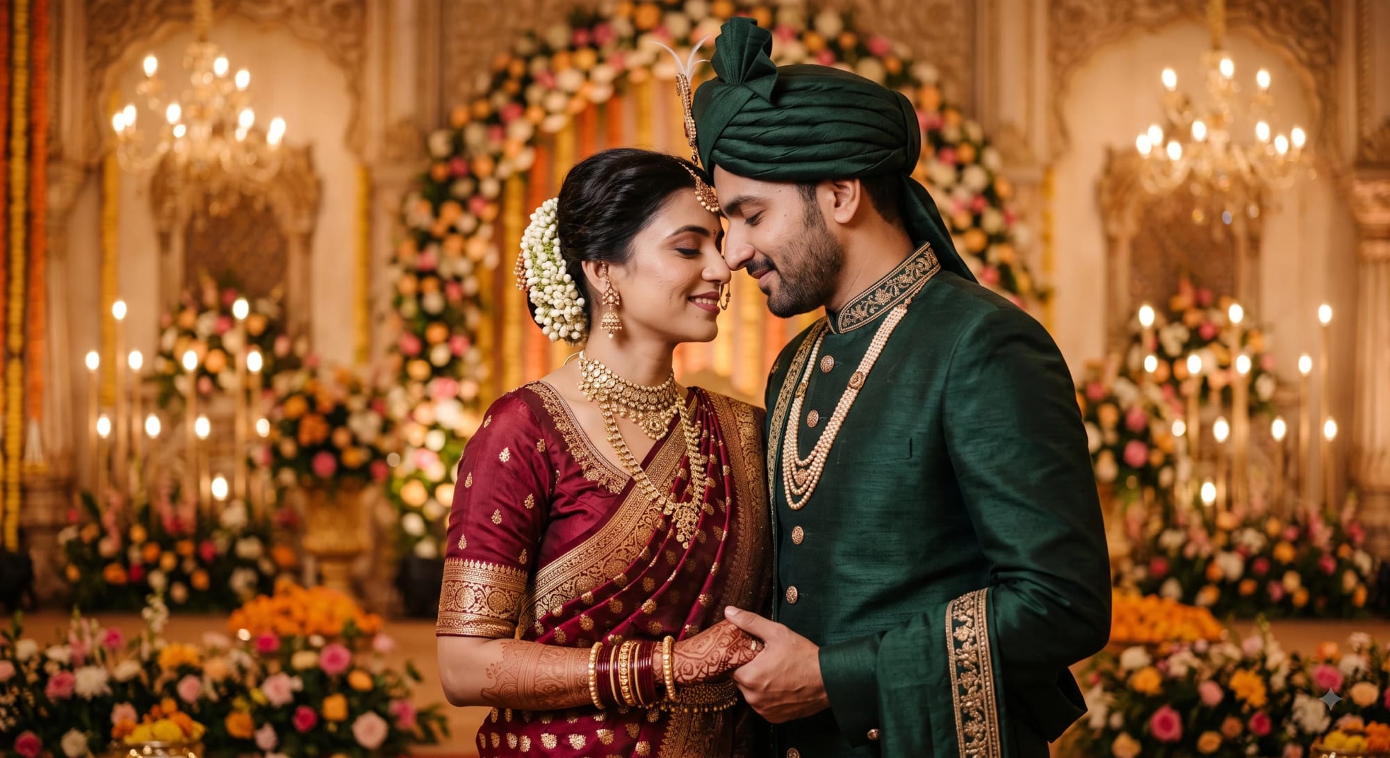 Candid Indian Wedding Couple Prompt