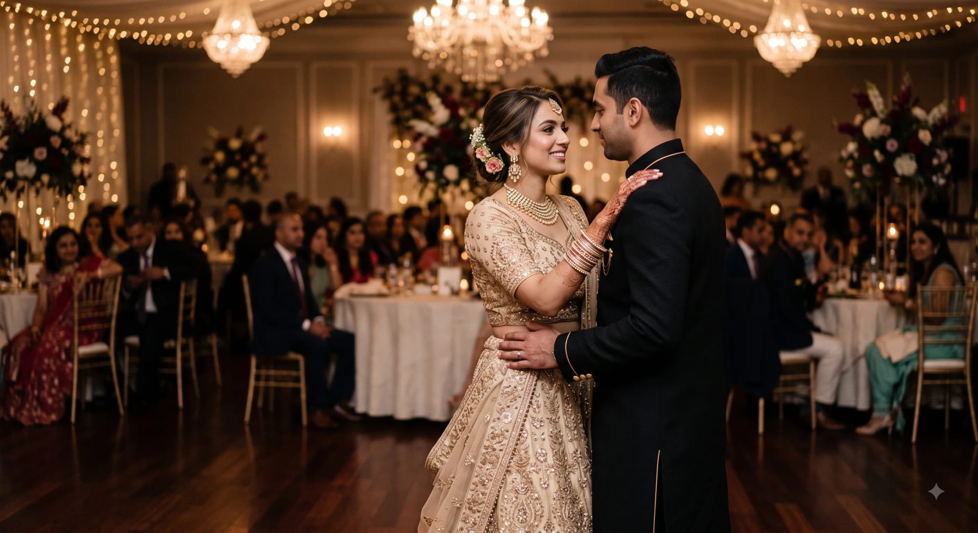 Romantic Indian Wedding Couple Prompt