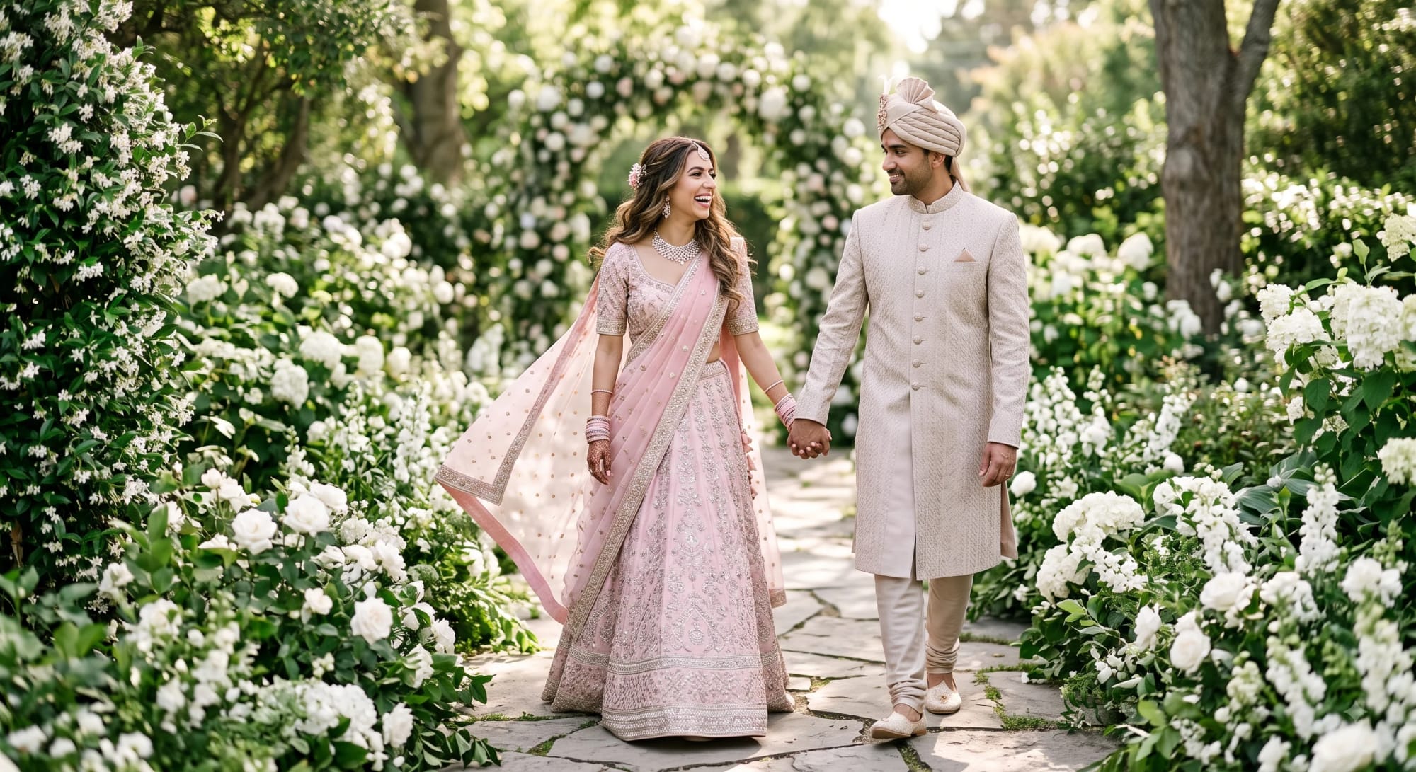Romantic Indian Wedding Couple image