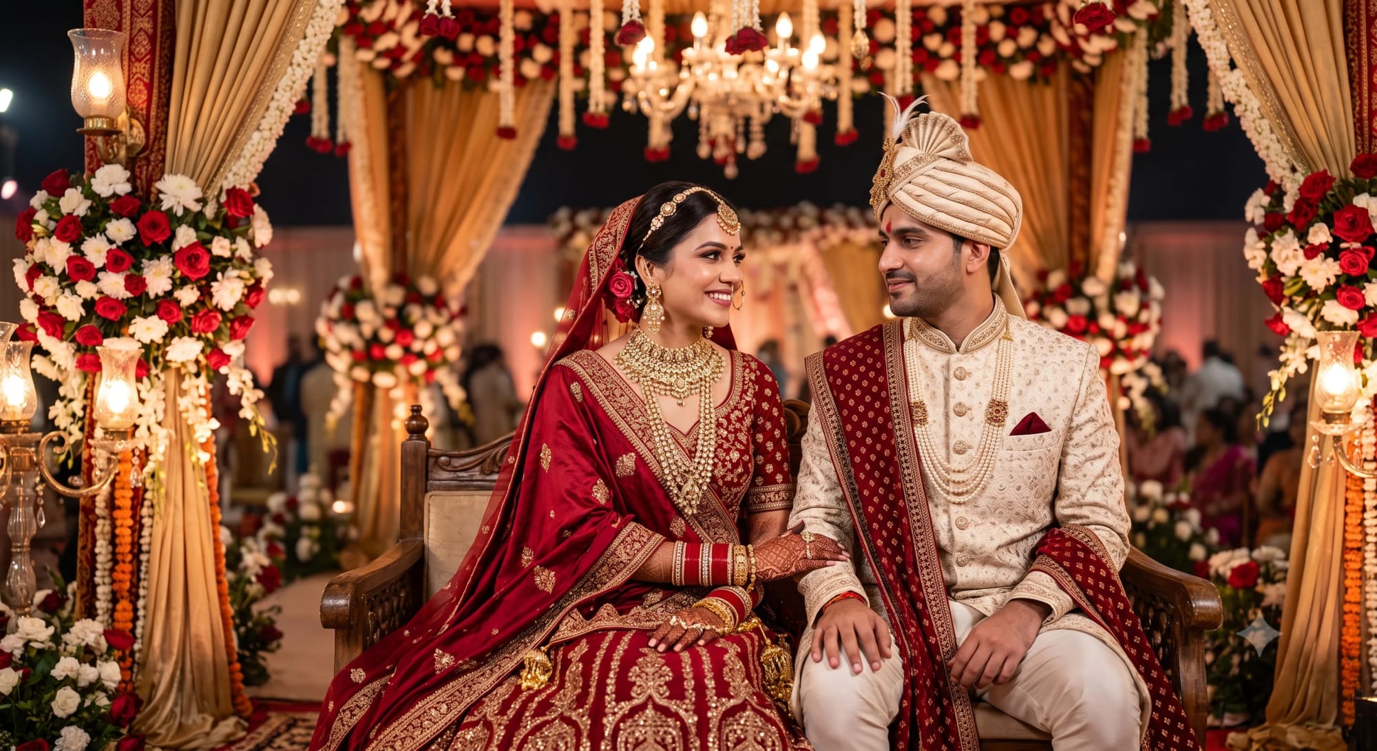 Indian Wedding Mandap couple photo