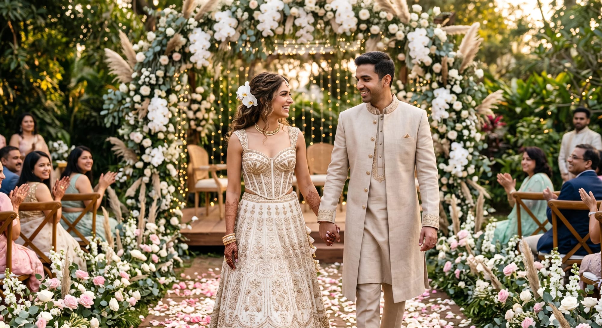 Mordern Indian Wedding Couple walking