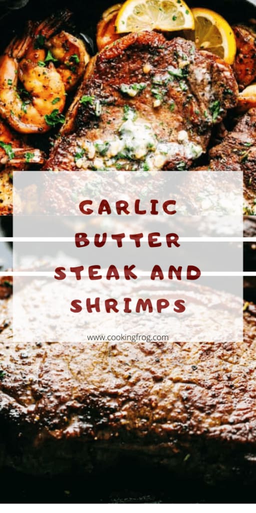 Garlic Butter Steak and Shrimps Recipe Cooking Frog