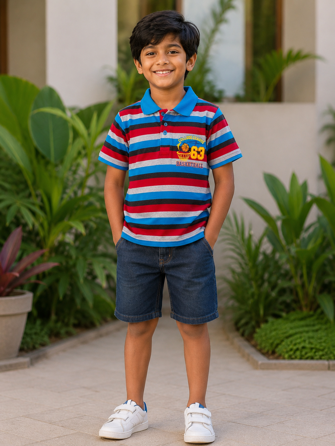 UGC2121-RED&LBLUE-8-9Y