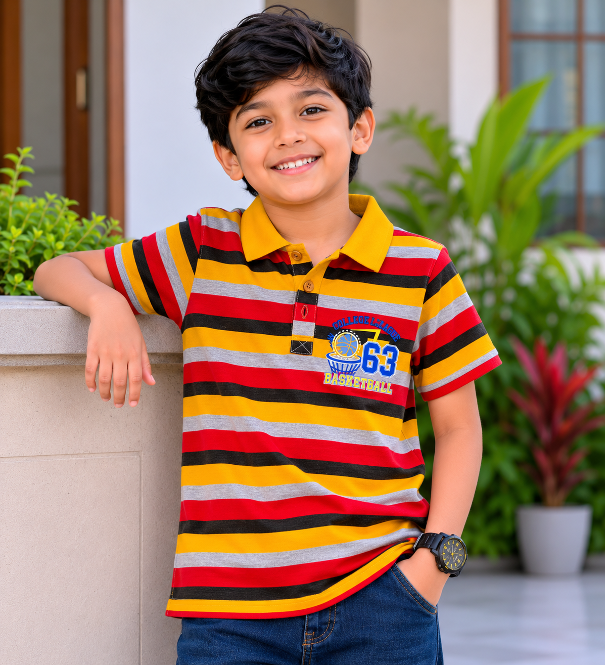 UGC2121-RED&TELLOW-7-8Y