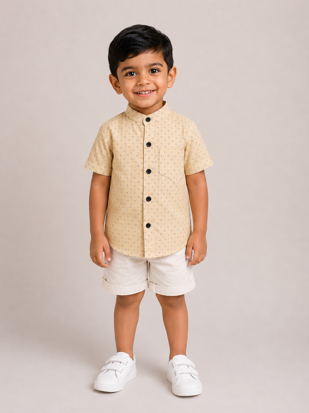 Boy Short Sleeved Printed Shirt-3-4Y