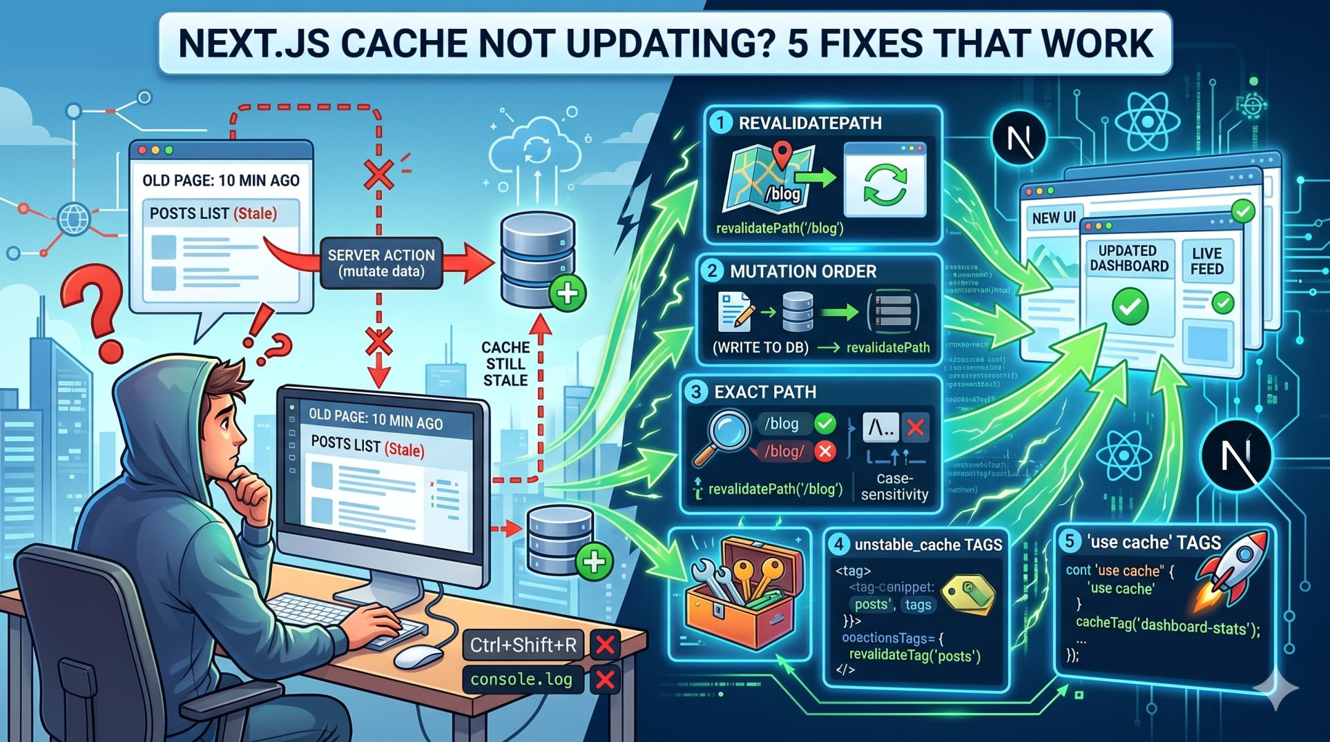 next.js cache not updating