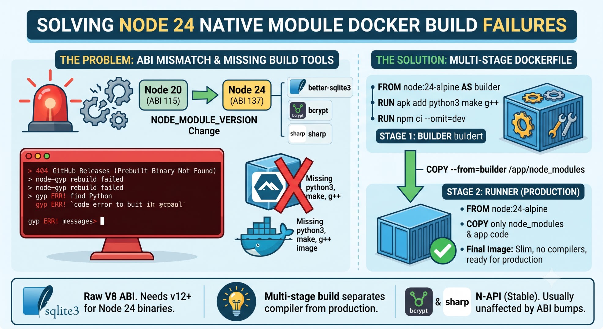 node 24 native module docker build fails