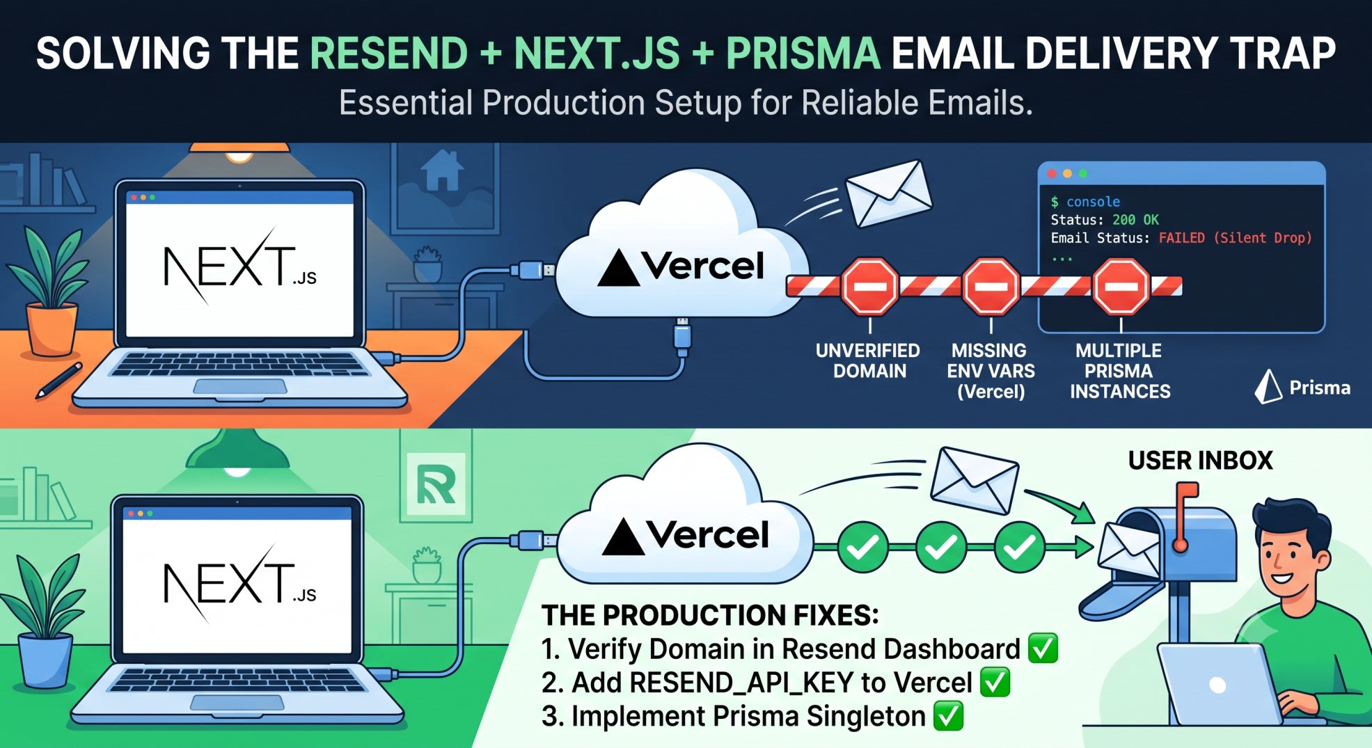 resend nextjs prisma email