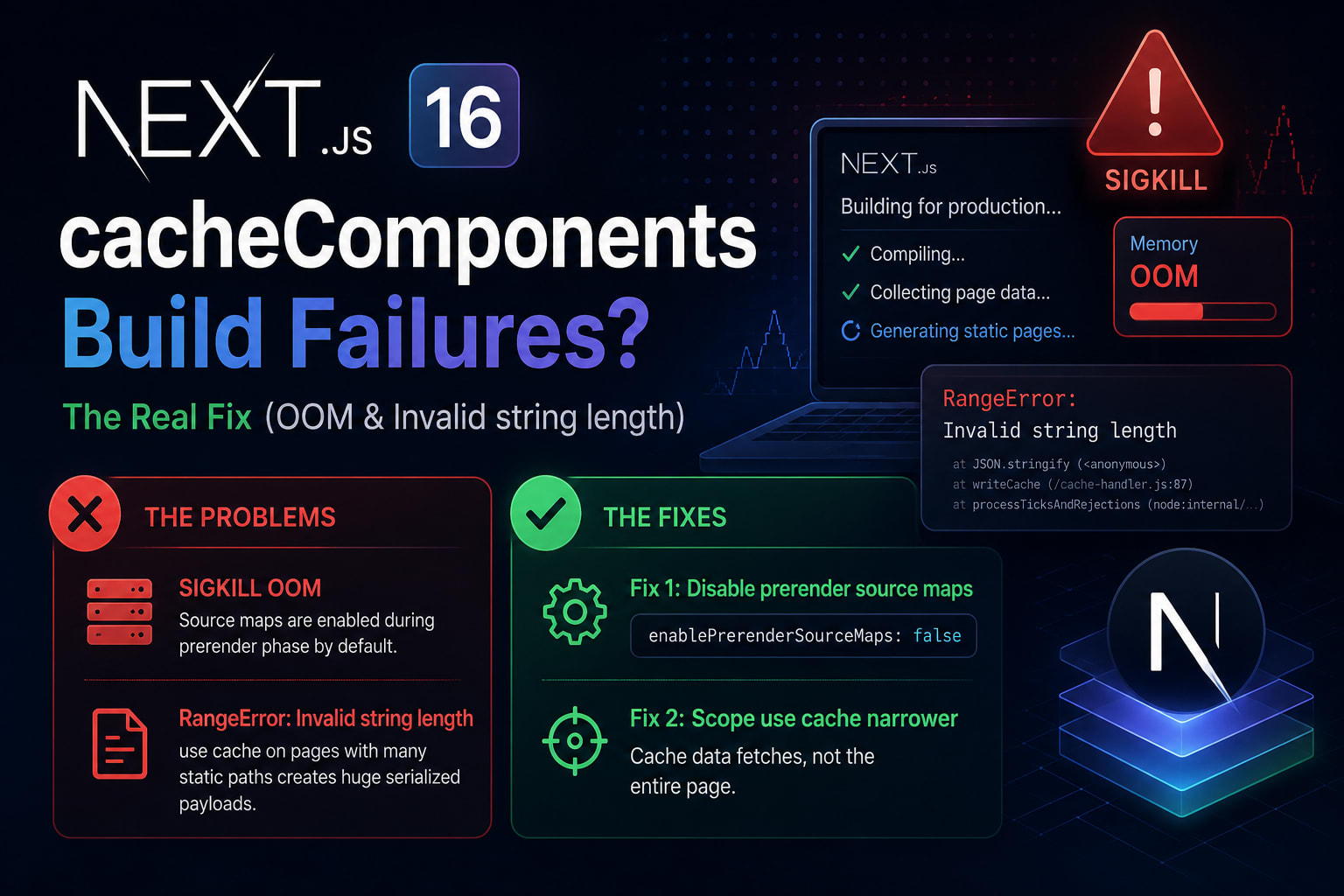 Next.js 16 cacheComponents build