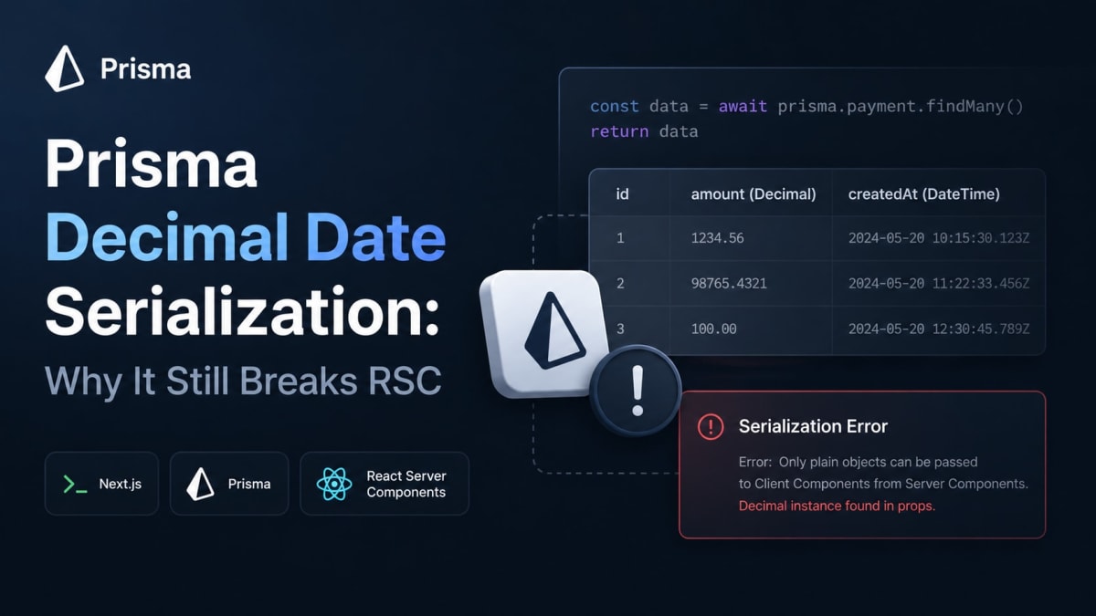 Prisma Decimal Date Serialization: Why It Still Breaks RSC – SkillDham Blog