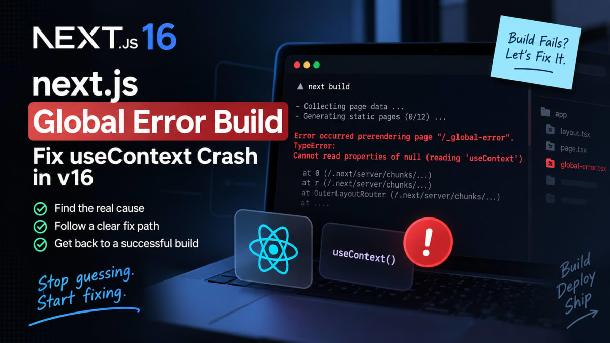 Next.js global error build: 3 Fixes That Actually Work – SkillDham Blog