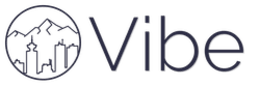 Vibe logo of a city skyline and the Vibe name