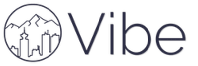Vibe logo of a city skyline and the Vibe name