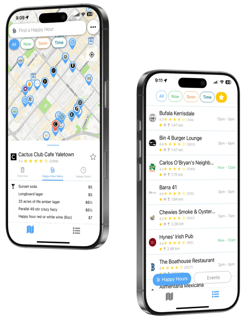 Preview of the Vibe app on two mobile screens