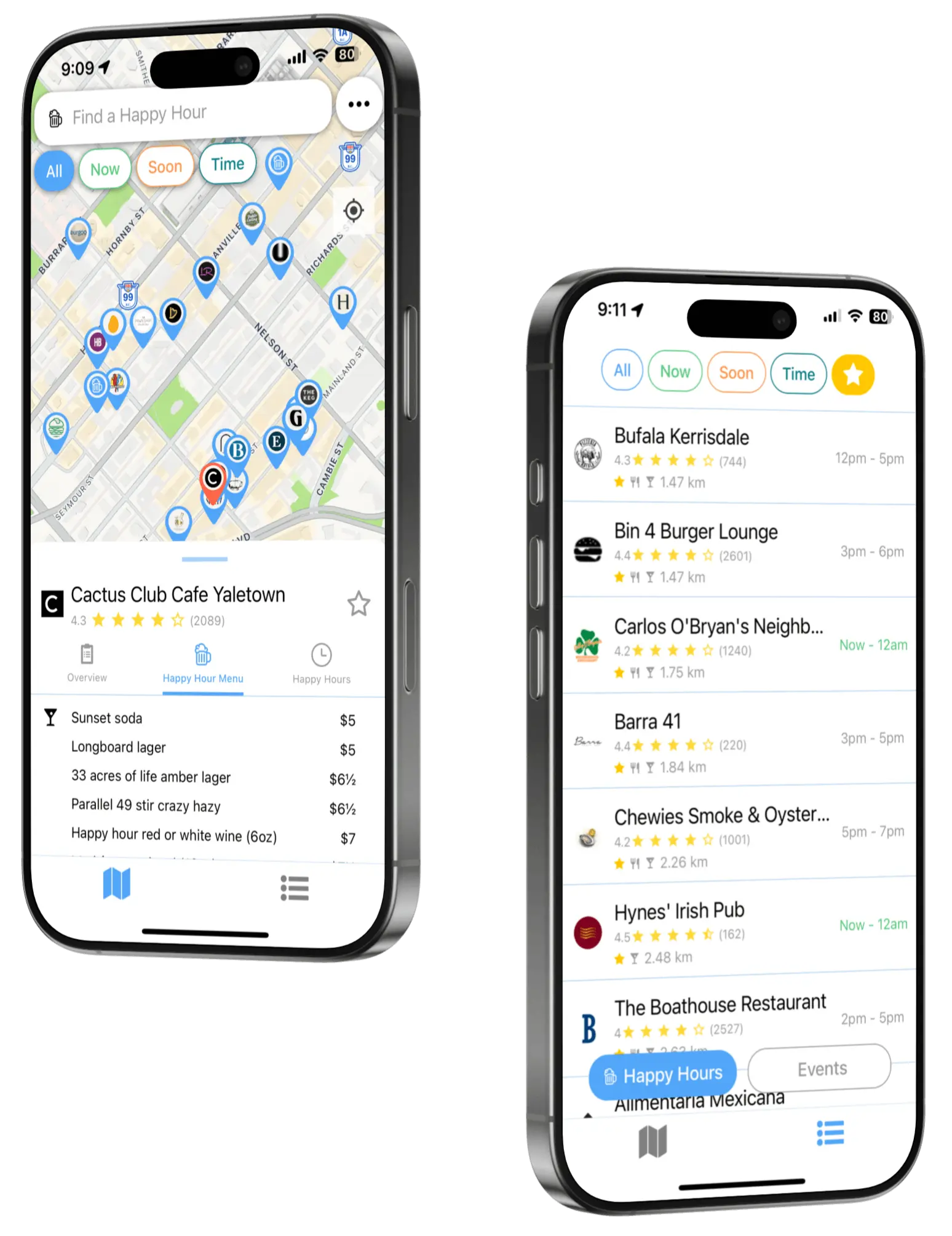 Preview of the Vibe app on two mobile screens