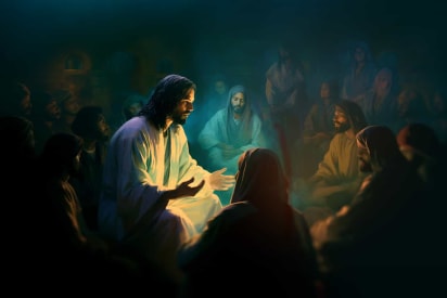 Jésus prononce un discours sur la réalité