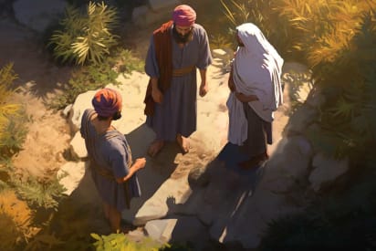 Jésus s'entretient avec Gonod et Ganid