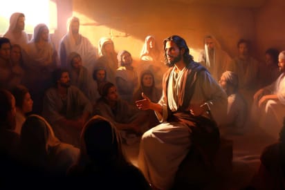 Jesús cuenta la historia del buen samaritano