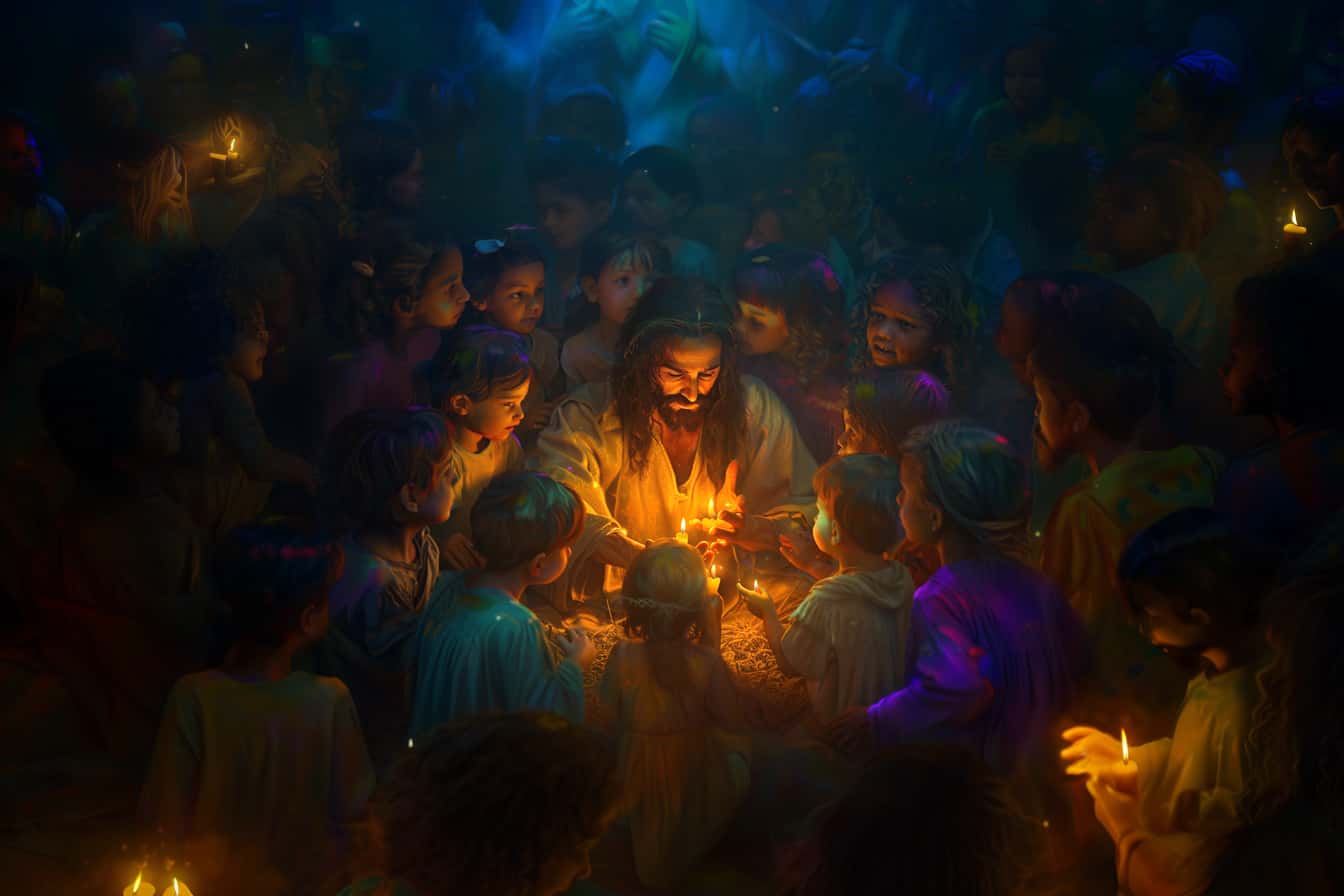 Jesús recibe y bendice a los niños pequeños