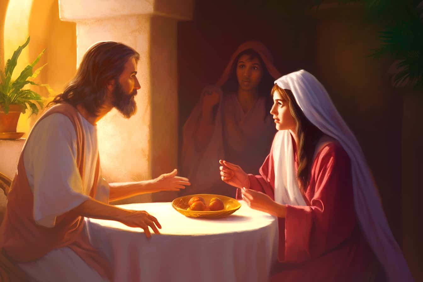 Jesús ayuda a dos cortesanas