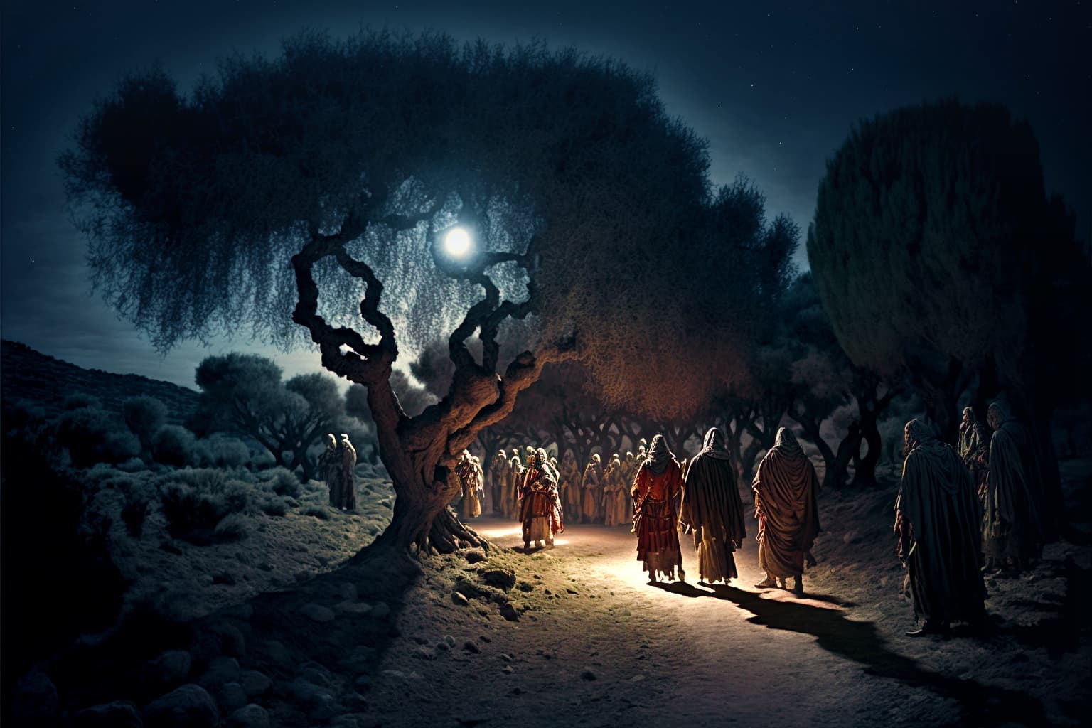 "Judas at the arrest" - by Midjourney.ai and Gary Tonge