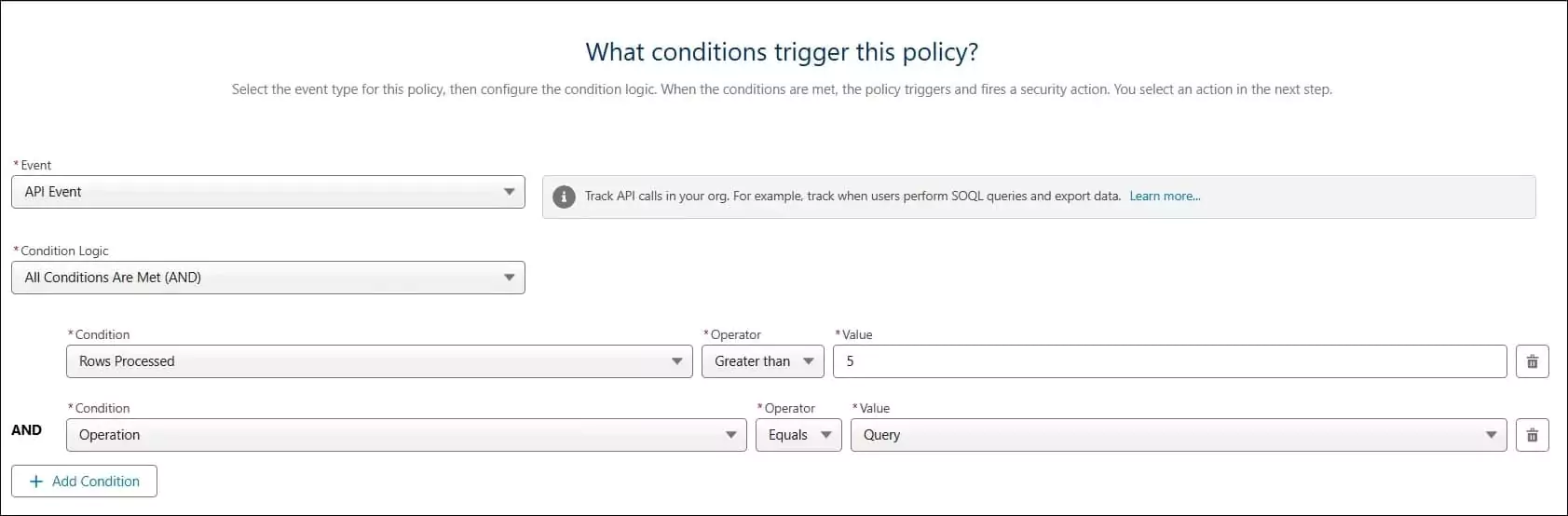 Transaction Security Policies | API Event | Report Event 
