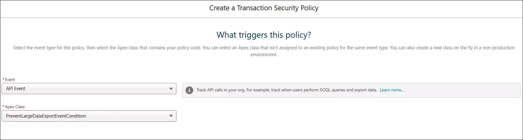 Transaction security policy using Aoex | SalesforceCodex