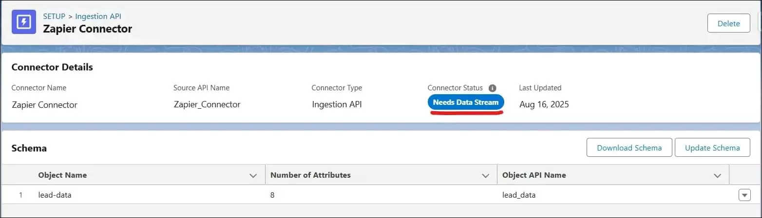 Salesforce Data Cloud Ingestion API | Ingestion API Schema Upload Success | SalesforceCodex