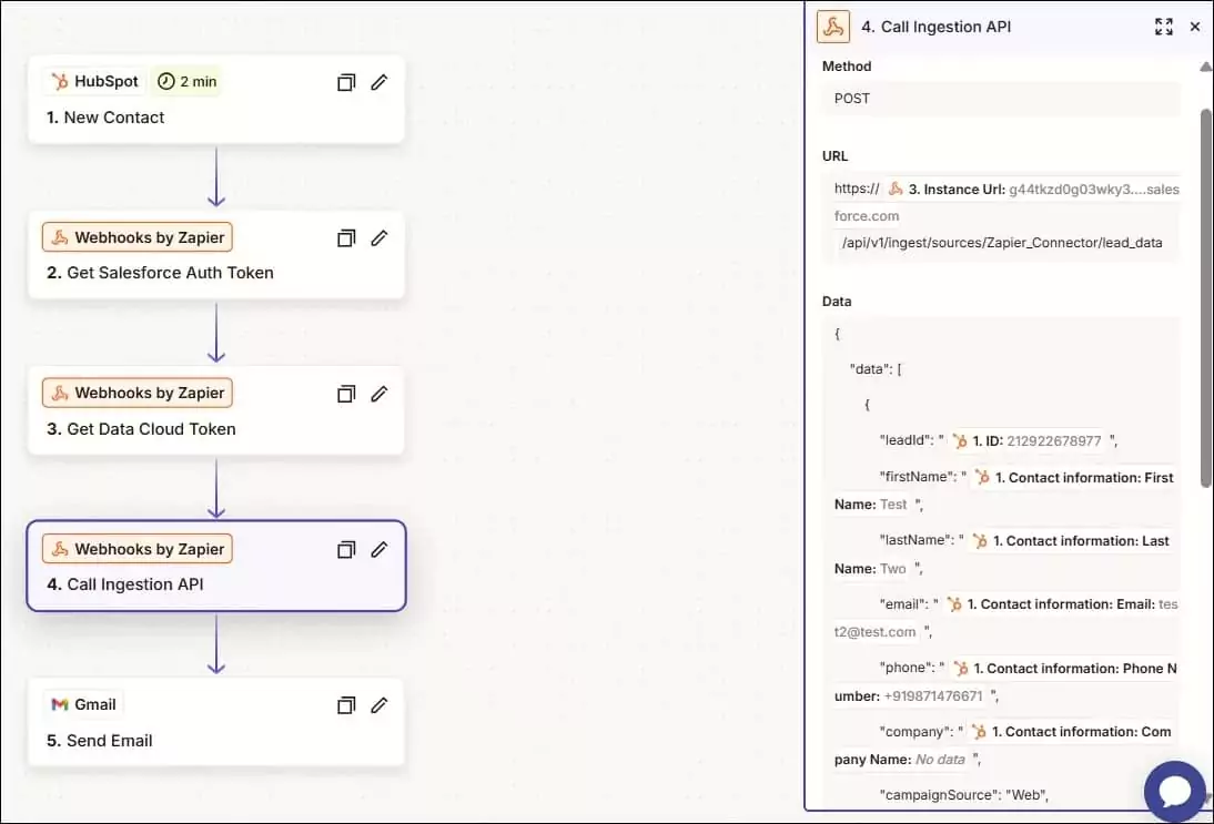 Salesforce Ingestion API in Zapier | Data Cloud API in Zapier