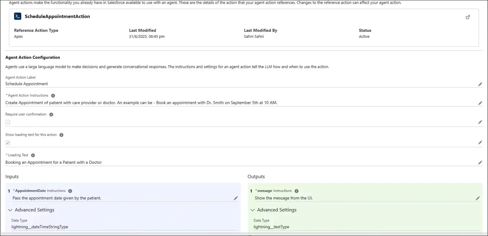 Configure Custom Action for Salesforce Agentforce
