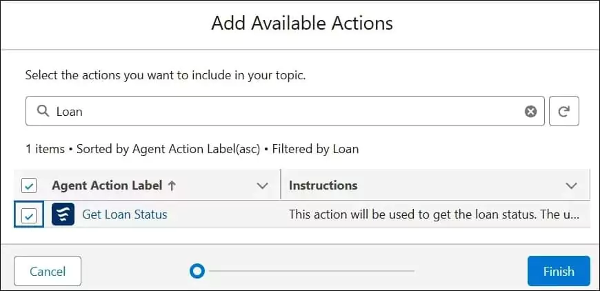 Add Custom Action in Agentforce Topic