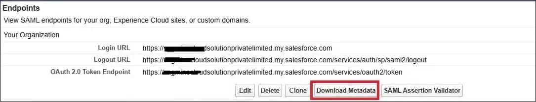 Salesforce SML Single Sign-On Endpoints