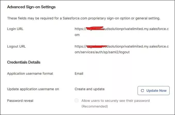 Okta Advanced Sign-On Setting