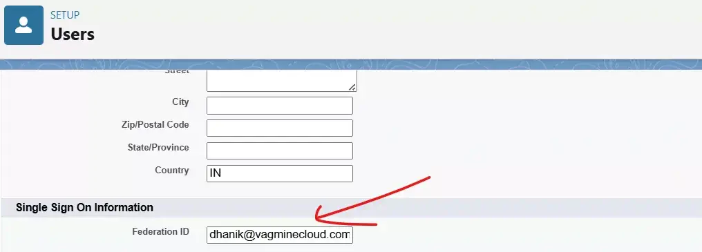 User Federation ID setup for Single Sign-on
