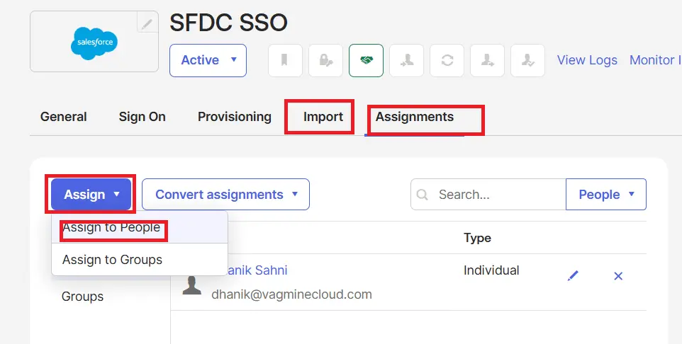 Single Sign-On User Assignment in Okta