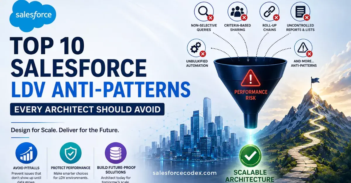 Salesforce Large Data Volume Anti-Patterns | Large Data Volume | LDV Salesforce Large Data Volume Anti-Patterns | Large Data Volume | LDV