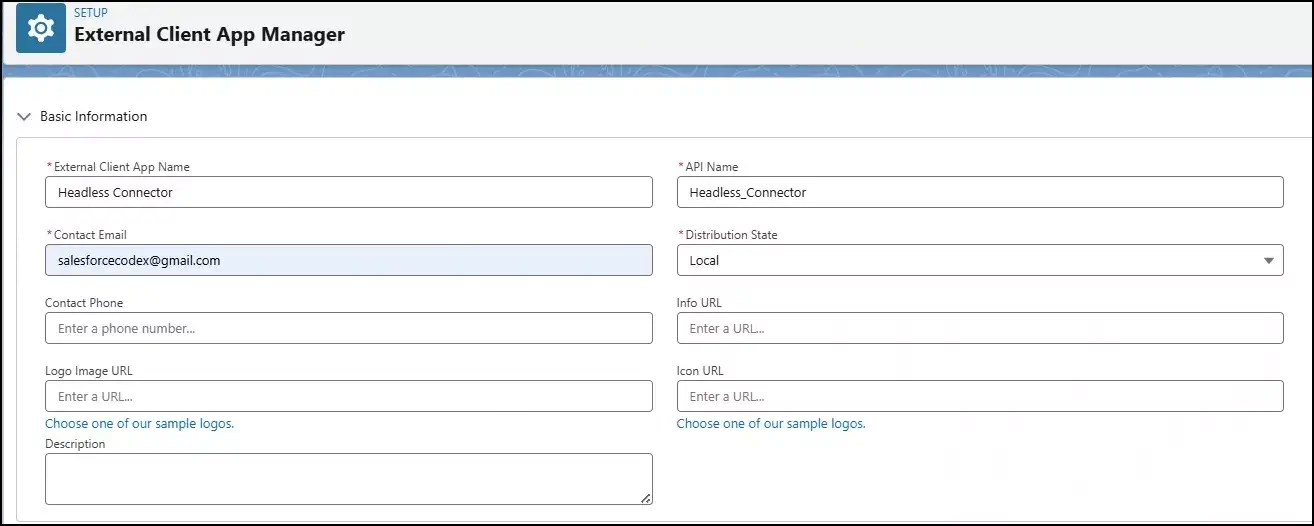 External Client App for Salesforce Headless