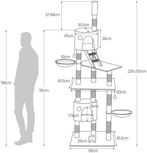 Vue 4 de Yaheetech Arbre Chat
