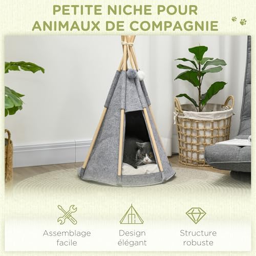 Vue 5 de Pawhut Tente Tipi Pour