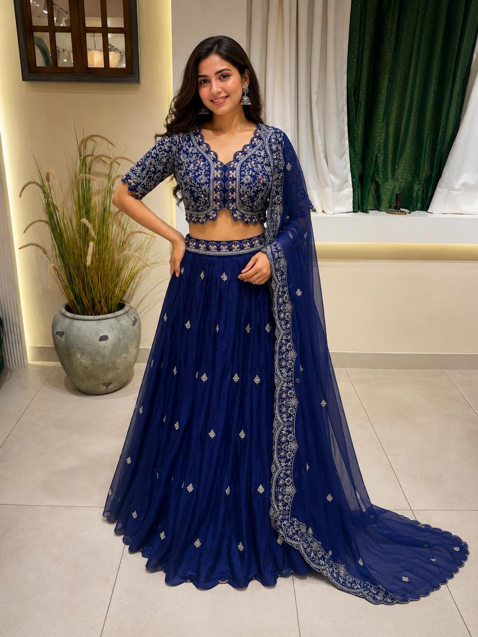 Purple handwork Lehenga