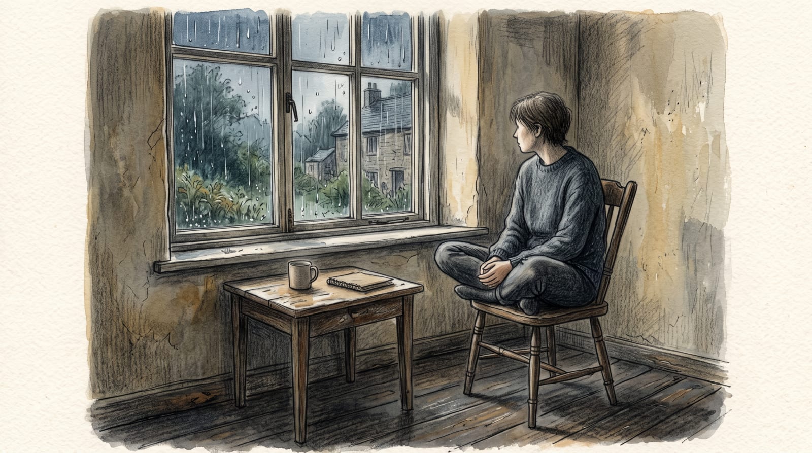 The Rain Let Me Sit Still — illustration