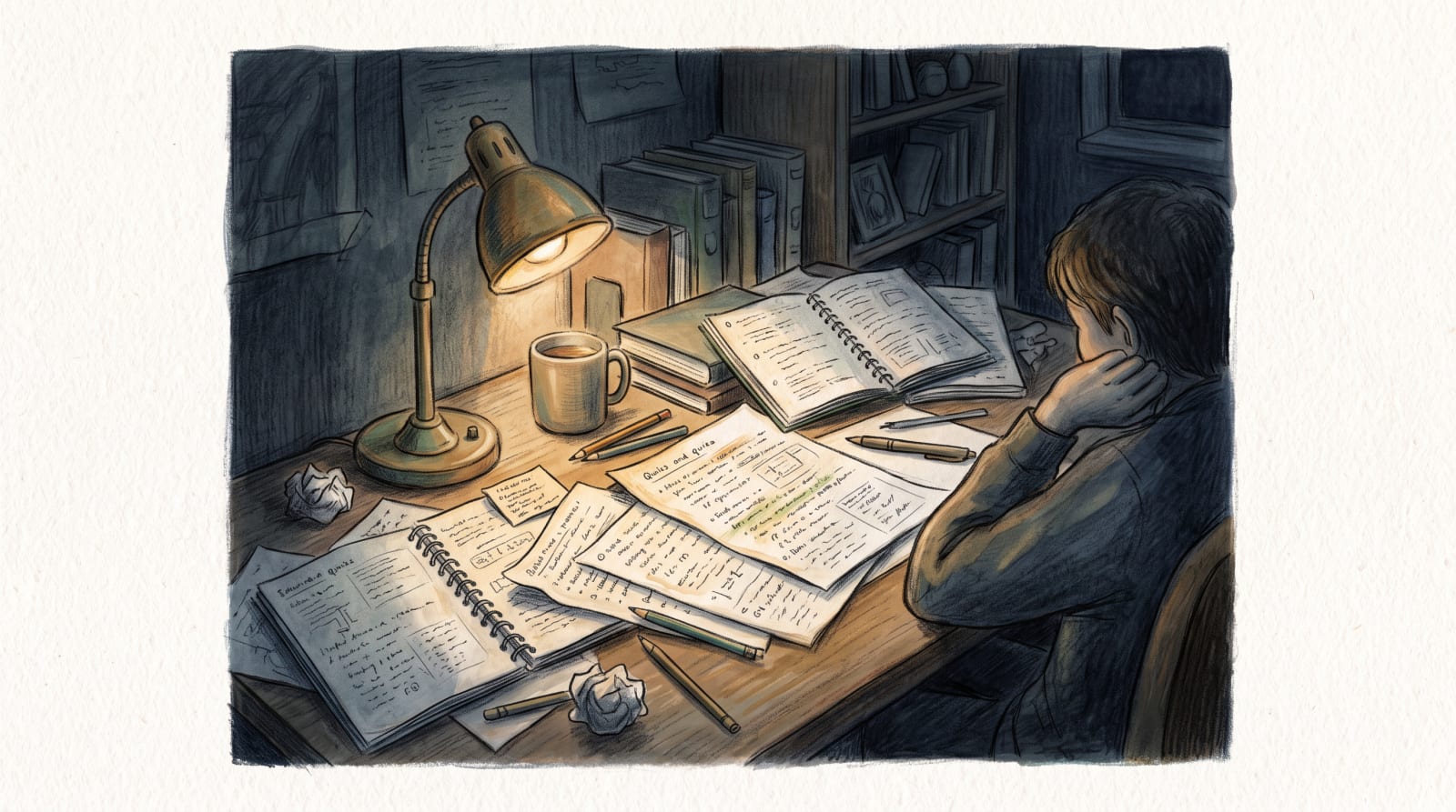 Studying Until the Concepts Stay Vague — illustration