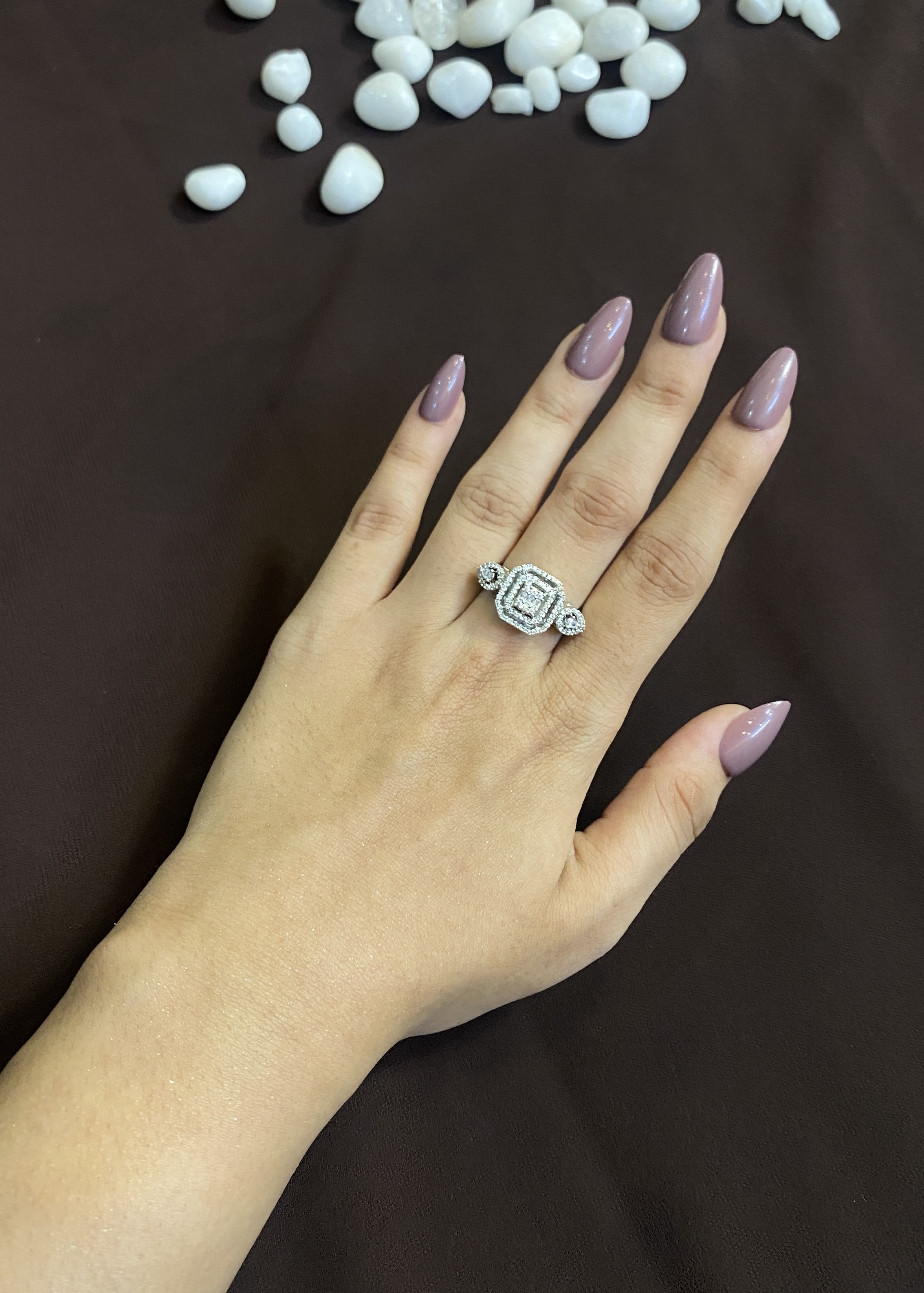 SQUARE & PEAR SHAPE DIAMONDS RING
