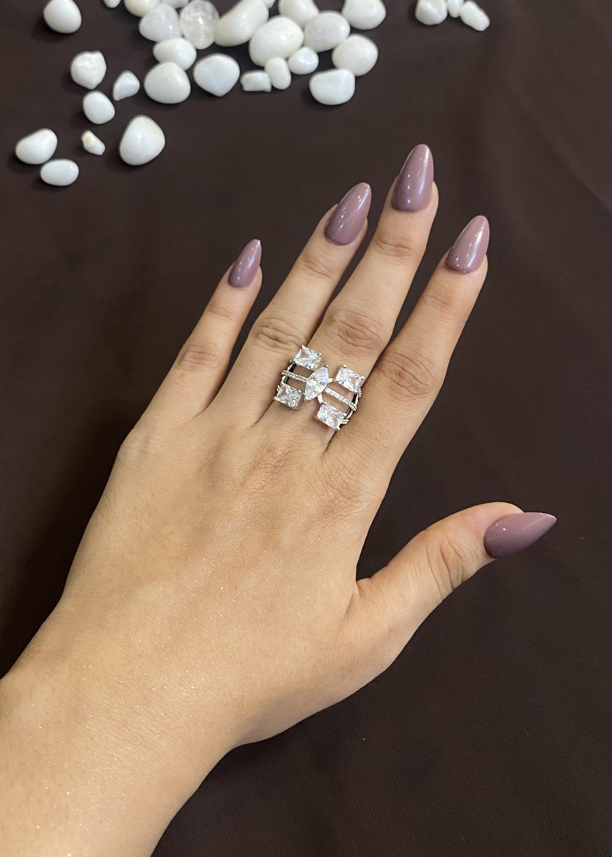PEAR & SQUARE DIAMOND RING