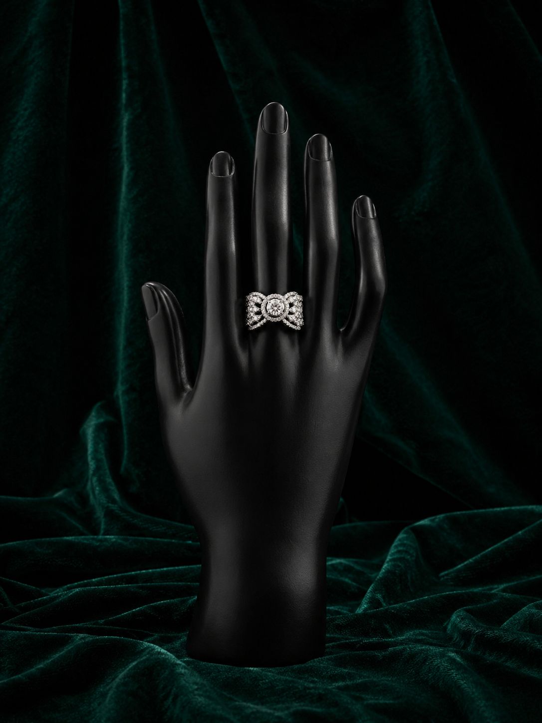 SILVER DIAMOND QUEEN RING