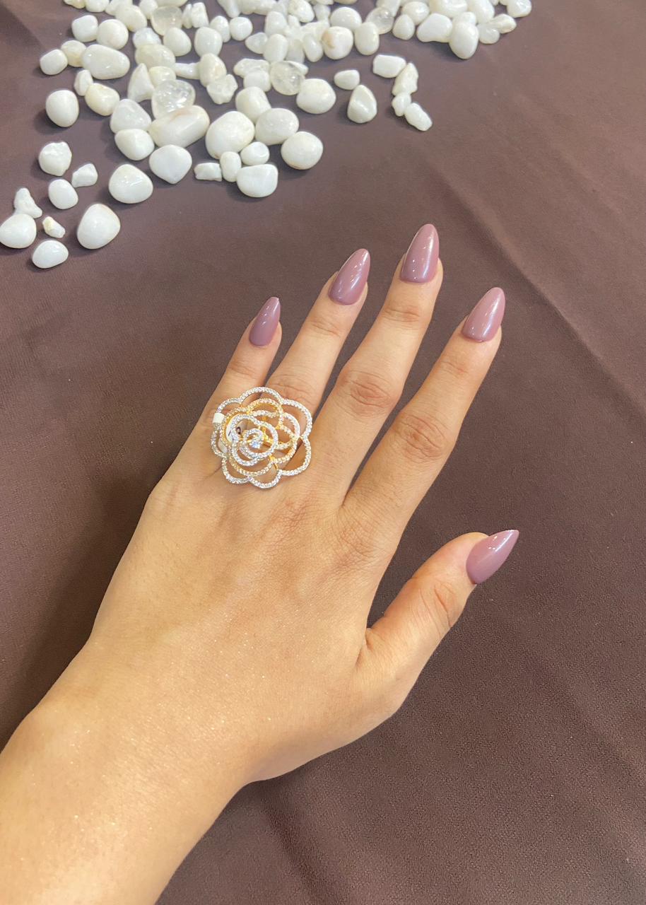 FLOWER ILLUSTRATION DIAMOND RING