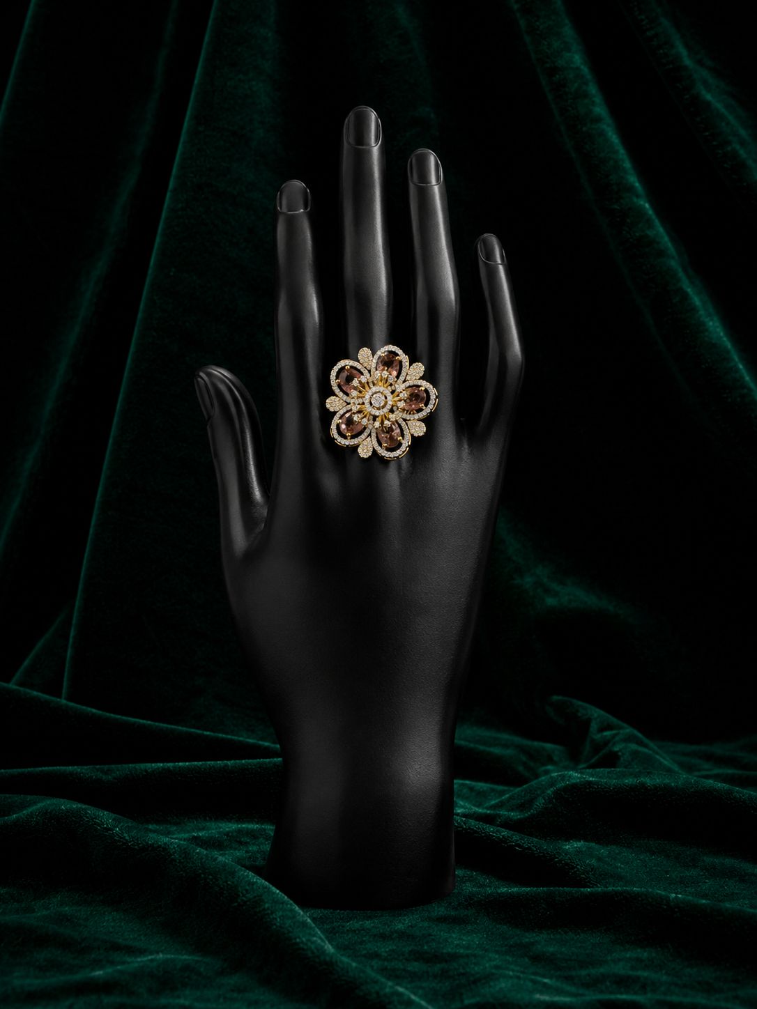 BROWN STONE DIAMOND RING