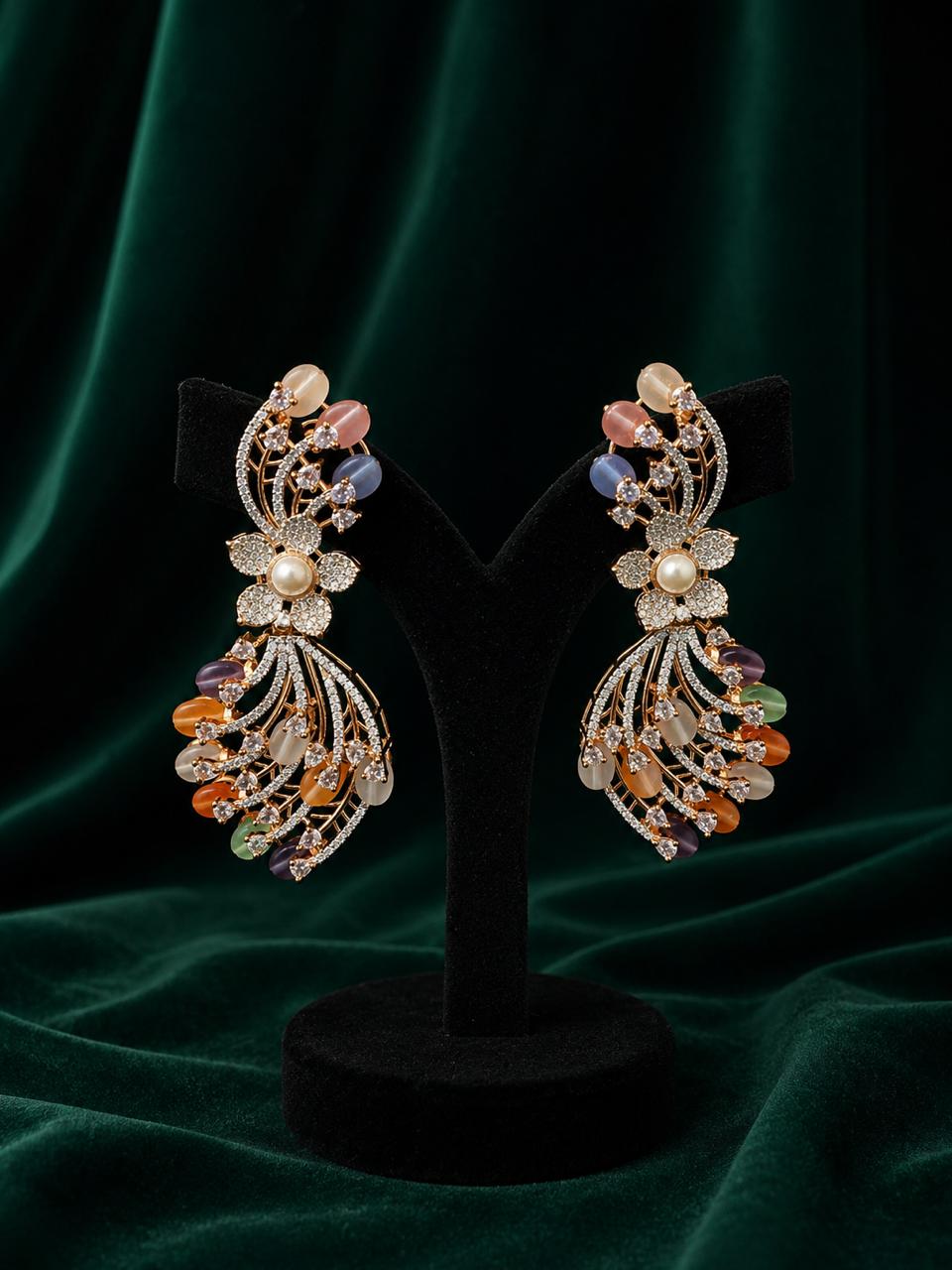 Multicolored Rose Gold Earrings