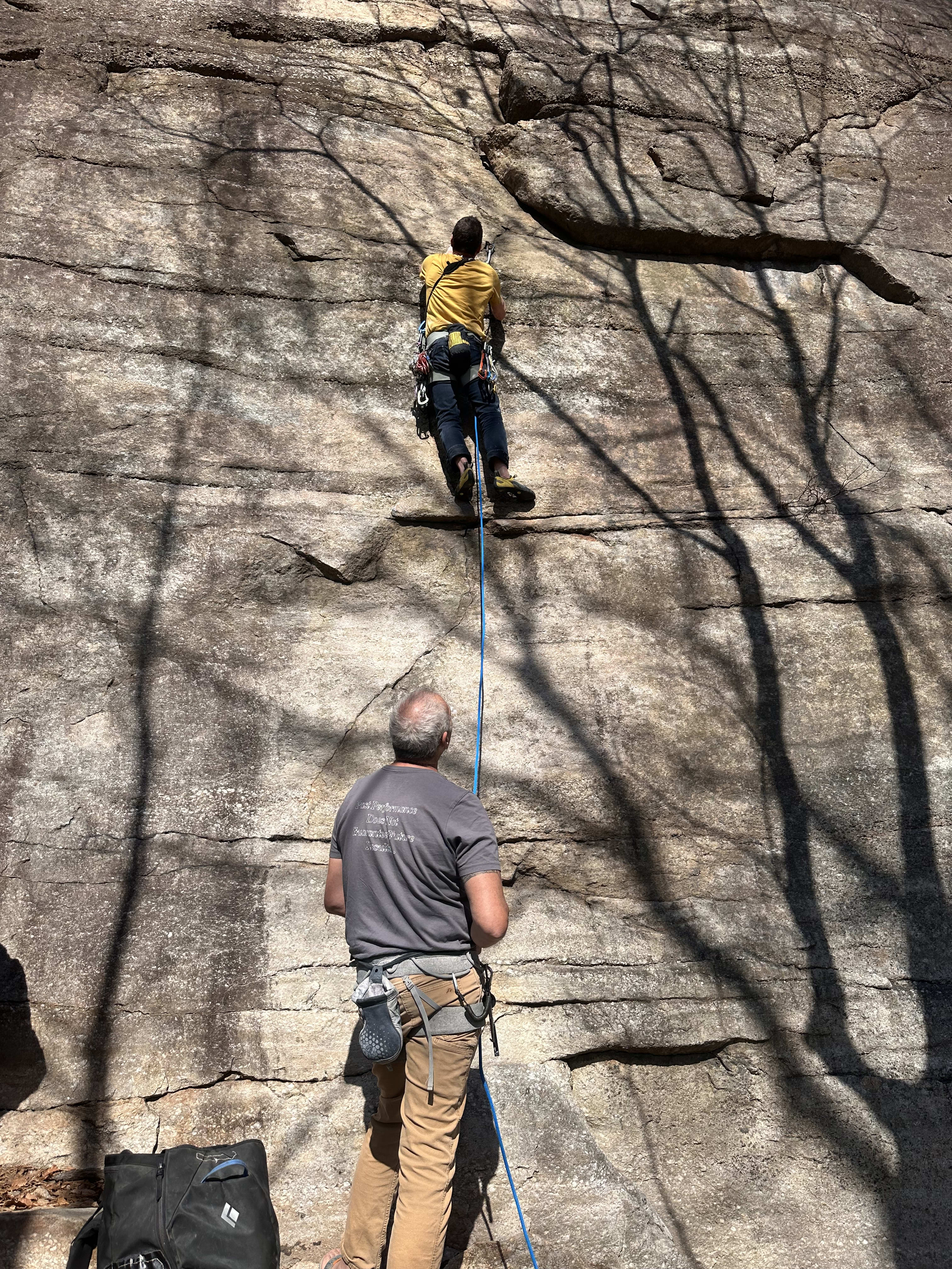 climber on the route son of easy o 