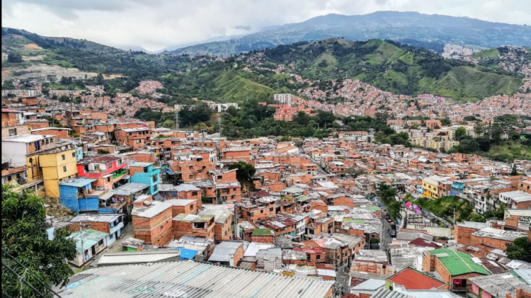 A view of Medellin and mountains